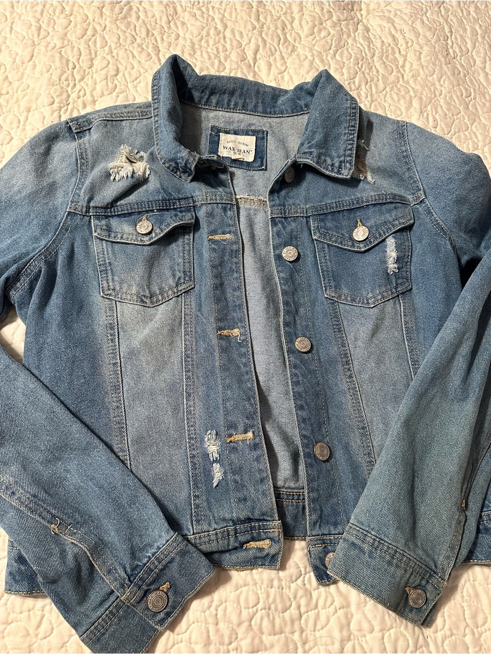 Wax Jean Light Blue Distressed Denim Jacket
